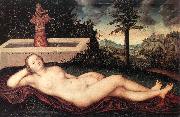 CRANACH, Lucas the Elder Reclining River Nymph at the Fountain fdg Spain oil painting reproduction